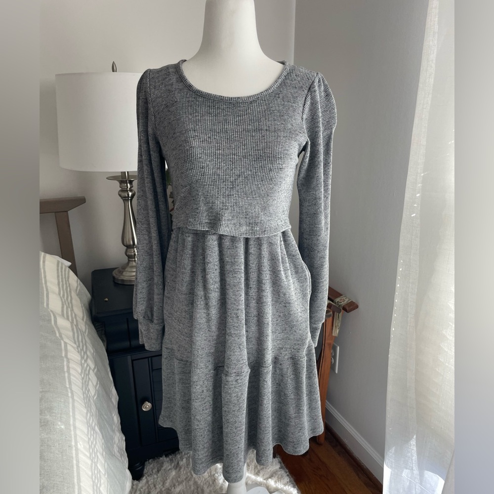 Latched Mama Waffle Long Sleeve Dress